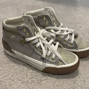 Keds Gold metallic high top sneakers